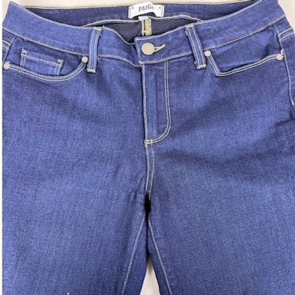 Paige Skyline Skinny Jeans Dark Indigo Mid Rise Stretch Denim Womens 31 - Picture 6 of 12